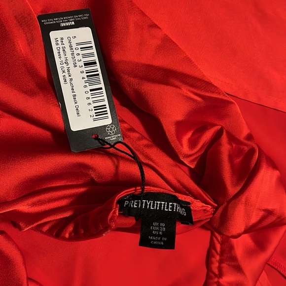 NEW red satin dress PLT - Picture 8 of 9